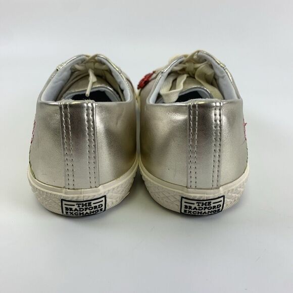 The Bedford Exchange Rose In Bloom Embroidered Faux Leather Sneakers Womens 10 - Picture 6 of 13